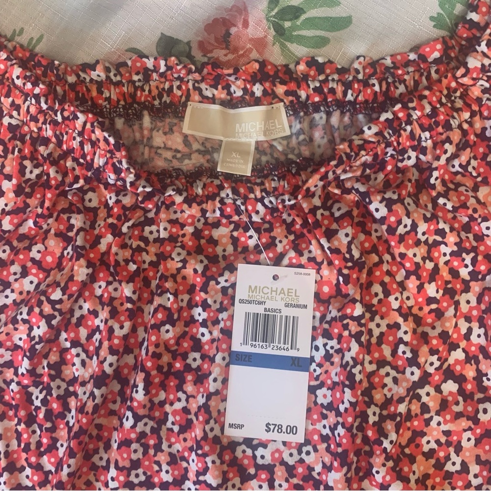 ❤️Price Drop❤️Michael Kors Relaxed Red 3/4 Sleeve Blouse - Picture 4 of 9